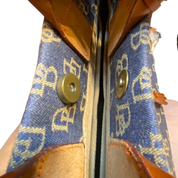 DOONEY & Bourke Blue Signature Leather & Canvas Top handle satchel crossbody bag - Picture 7 of 12